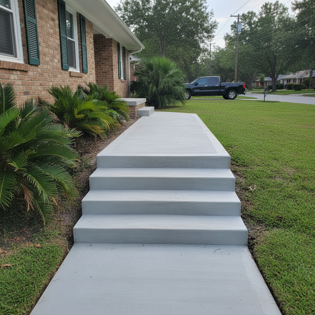 Concrete Sidewalks & Walkways completed by Elite Concrete in Vivian, LA
